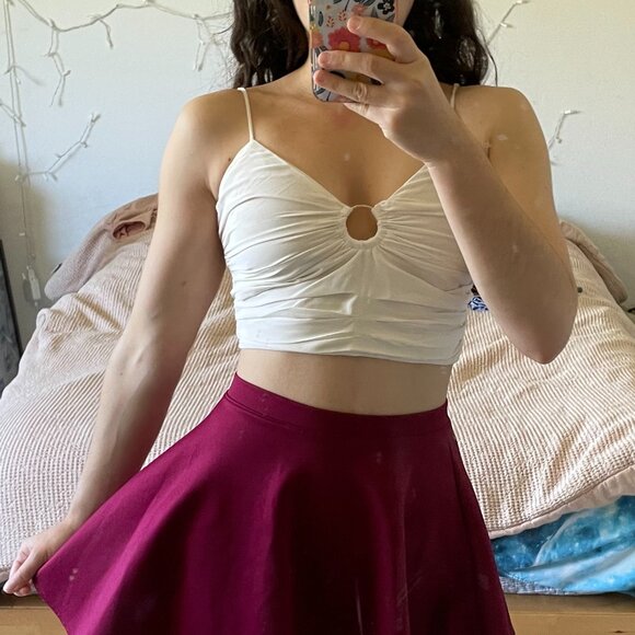 Abercrombie and Fitch White O-Ring Spaghetti Strap Crop Top Size XS - Picture 6 of 6